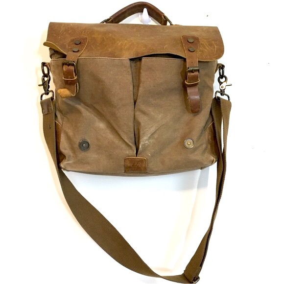 Woosir Other - Woosir Men’s Messenger Cross Body Bag Vintage Satchel Canvas Leather